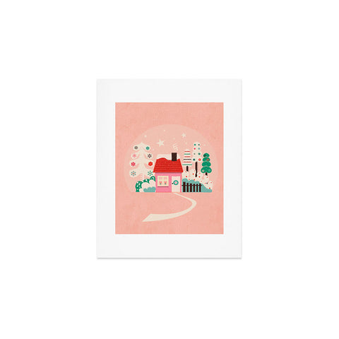 Showmemars Festive Winter Hut in pink Art Print