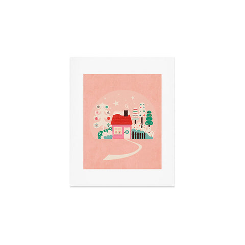 Showmemars Festive Winter Hut in pink Art Print
