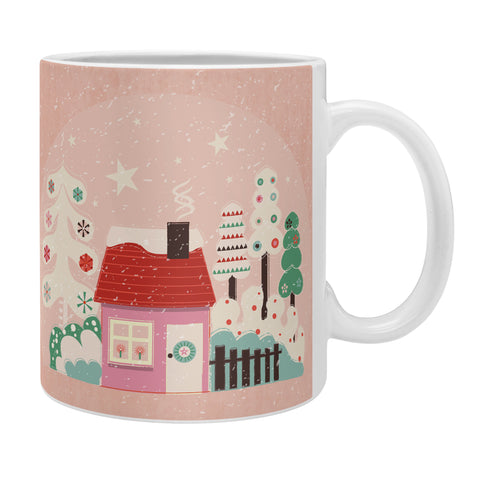 Showmemars Festive Winter Hut in pink Coffee Mug