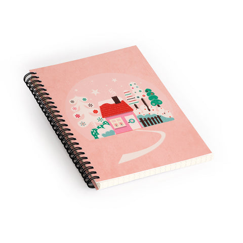 Showmemars Festive Winter Hut in pink Spiral Notebook