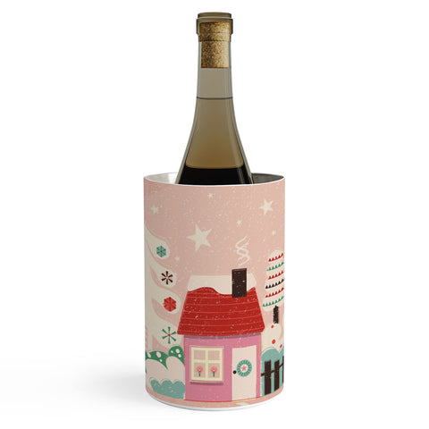 Showmemars Festive Winter Hut in pink Wine Chiller