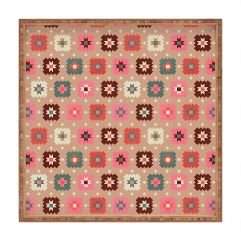 Showmemars Festive Winter Quilt Tiles Square Tray