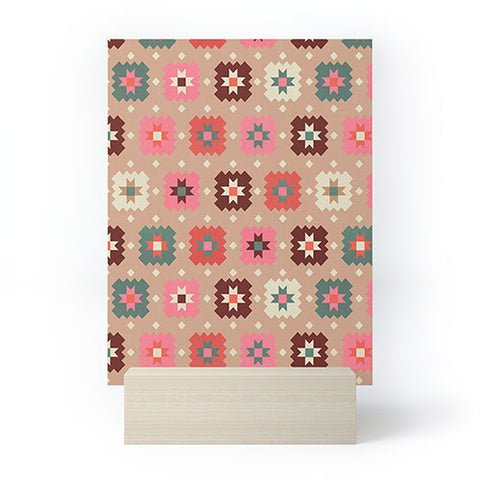 Showmemars Festive Winter Quilt Tiles Mini Art Print