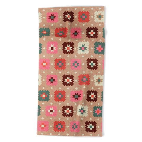 Showmemars Festive Winter Quilt Tiles Beach Towel