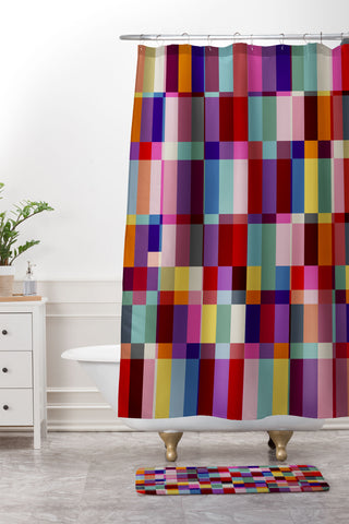 Showmemars Futuristic Cyber Crossing Shower Curtain And Mat