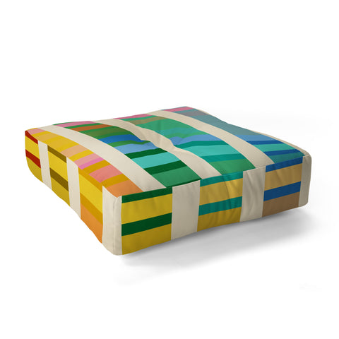 Showmemars Futuristic Cyber Rainbow Crossing Floor Pillow Square