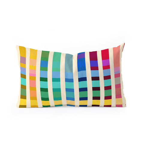Showmemars Futuristic Cyber Rainbow Crossing Oblong Throw Pillow
