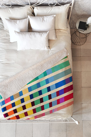 Showmemars Futuristic Cyber Rainbow Crossing Fleece Throw Blanket