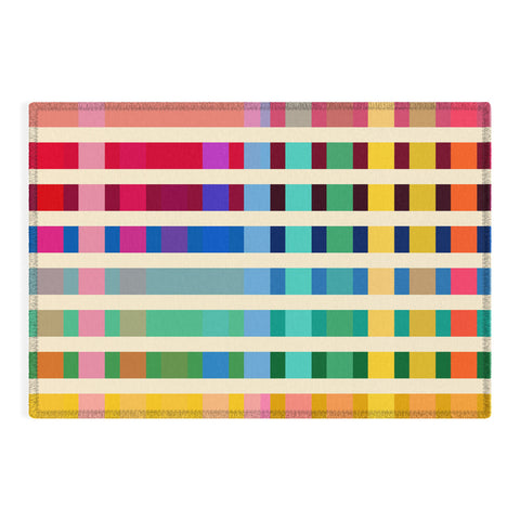 Showmemars Futuristic Cyber Rainbow Crossing Outdoor Rug