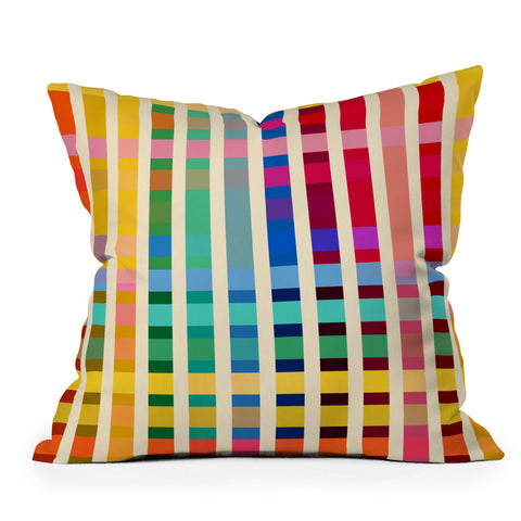 Showmemars Futuristic Cyber Rainbow Crossing Throw Pillow