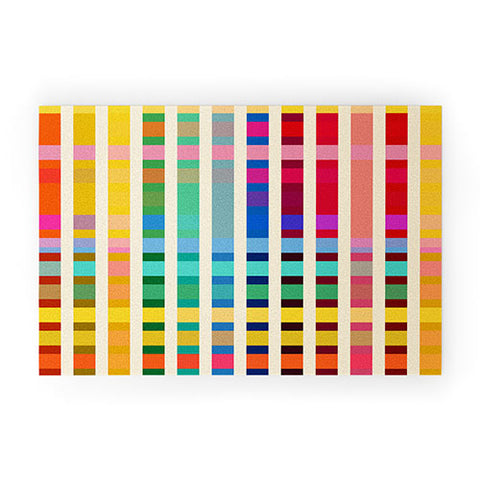 Showmemars Futuristic Cyber Rainbow Crossing Welcome Mat