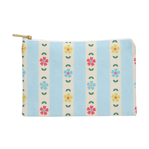 Showmemars Granny Style Vintage Florals Blue Pouch