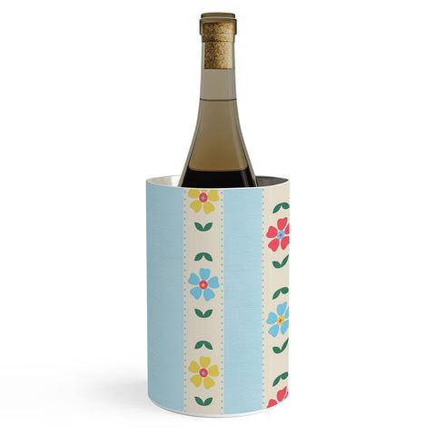 Showmemars Granny Style Vintage Florals Blue Wine Chiller