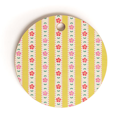 Showmemars Granny Style Vintage Florals Cutting Board Round