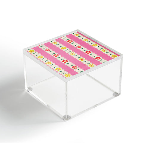 Showmemars Granny Style Vintage Florals Pink Acrylic Box
