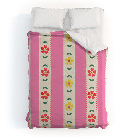 Showmemars Granny Style Vintage Florals Pink Duvet Cover
