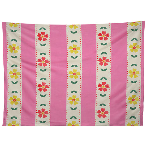 Showmemars Granny Style Vintage Florals Pink Tapestry