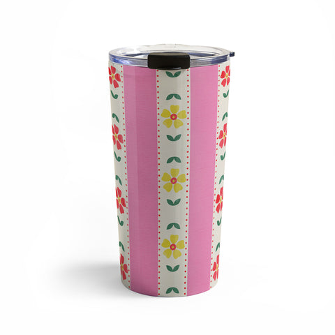 Showmemars Granny Style Vintage Florals Pink Travel Mug