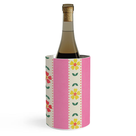 Showmemars Granny Style Vintage Florals Pink Wine Chiller