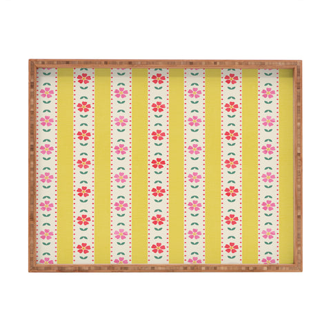 Showmemars Granny Style Vintage Florals Rectangular Tray