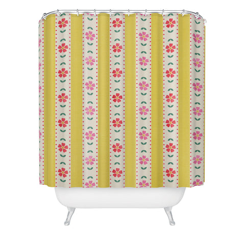 Showmemars Granny Style Vintage Florals Shower Curtain