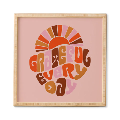 Showmemars Grateful Everyday 70s Hippie Framed Wall Art