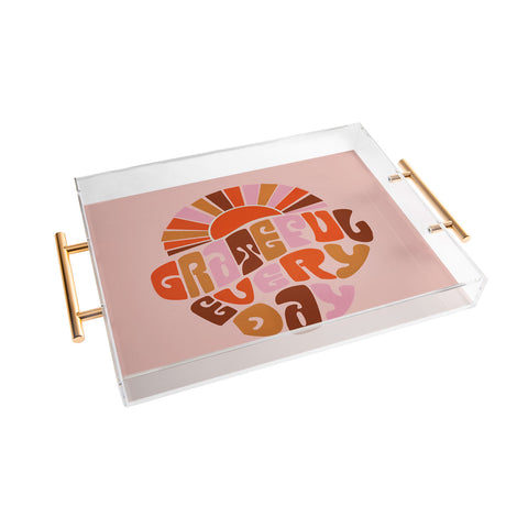 Showmemars Grateful Everyday 70s Hippie Acrylic Tray
