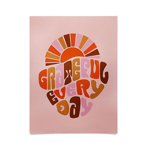 Showmemars Grateful Everyday 70s Hippie Poster