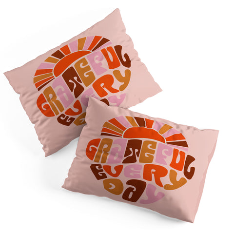 Showmemars Grateful Everyday 70s Hippie Pillow Shams