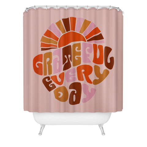 Showmemars Grateful Everyday 70s Hippie Shower Curtain