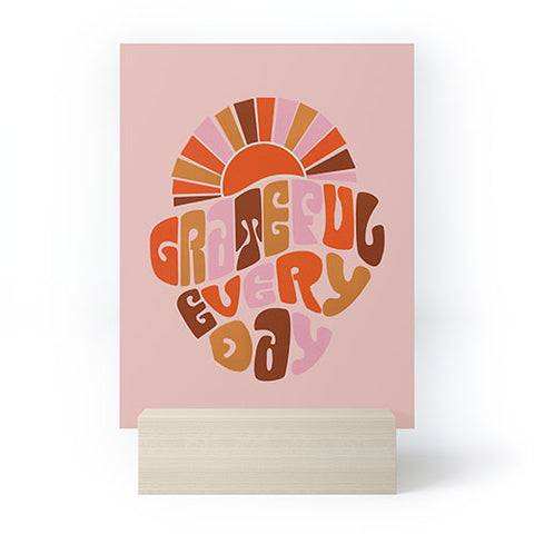 Showmemars Grateful Everyday 70s Hippie Mini Art Print