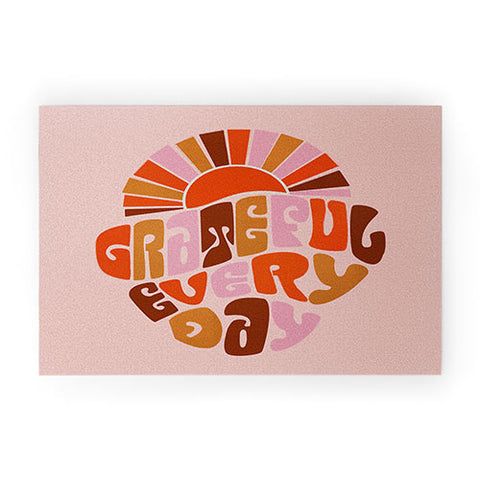 Showmemars Grateful Everyday 70s Hippie Welcome Mat