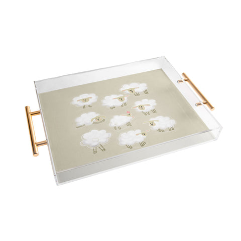 Showmemars Herd of sheep Acrylic Tray
