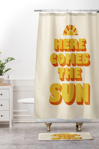 Showmemars Here comes the sun Shower Curtain And Mat