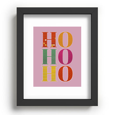 Showmemars HO HO HO Festive Letters Recessed Framing Rectangle
