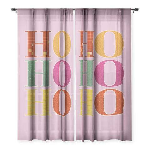 Showmemars HO HO HO Festive Letters Sheer Non Repeat