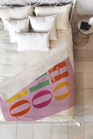 Showmemars HO HO HO Festive Letters Fleece Throw Blanket