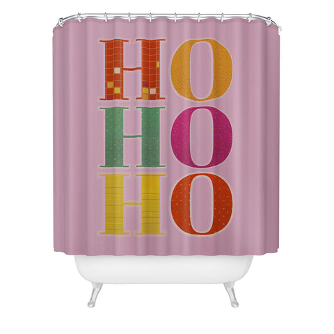 Showmemars HO HO HO Festive Letters Shower Curtain