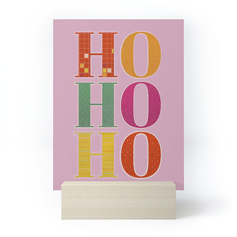 Showmemars HO HO HO Festive Letters Mini Art Print