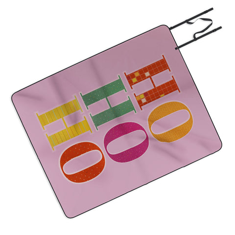 Showmemars HO HO HO Festive Letters Picnic Blanket