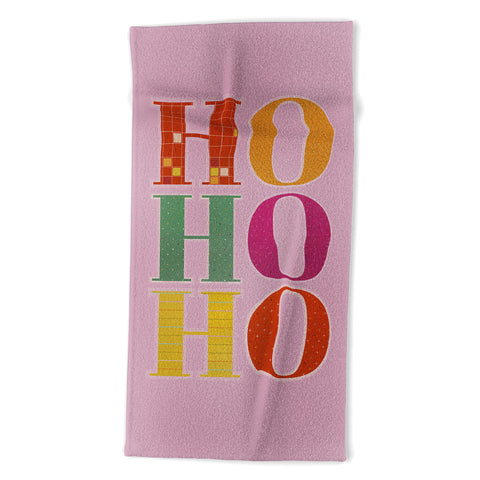 Showmemars HO HO HO Festive Letters Beach Towel