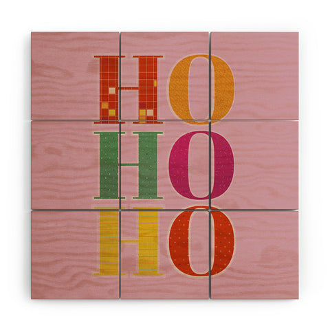 Showmemars HO HO HO Festive Letters Wood Wall Mural