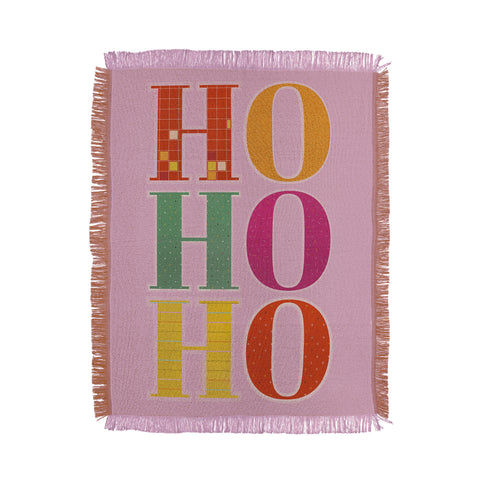 Showmemars HO HO HO Festive Letters Throw Blanket
