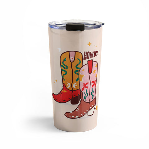 Showmemars Howdy Cowboy Boots Travel Mug