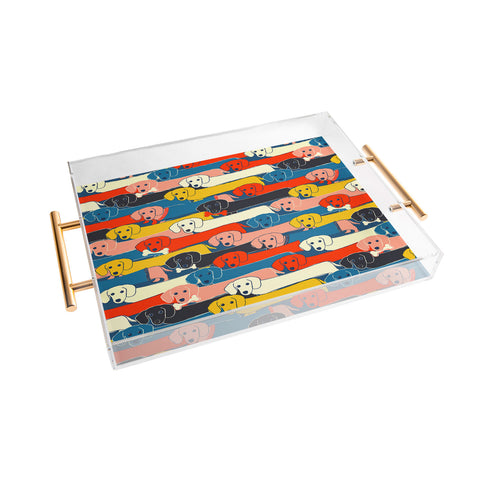 Showmemars Long dogs pattern Acrylic Tray