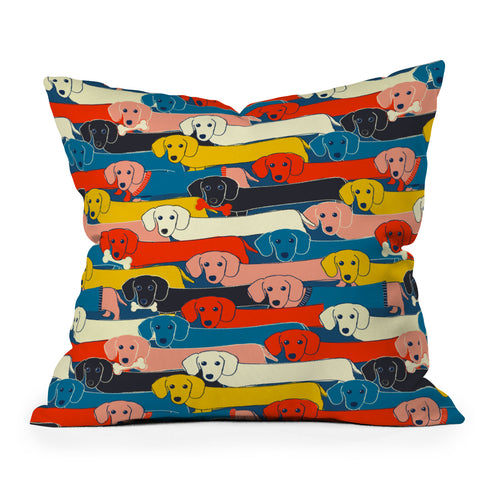 Showmemars Long dogs pattern Outdoor Throw Pillow