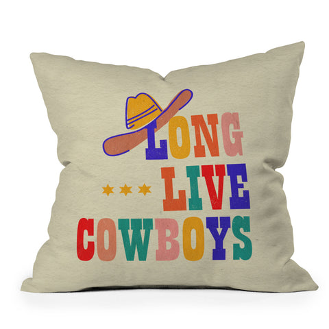 Showmemars LONG LIVE COWBOYS Outdoor Throw Pillow