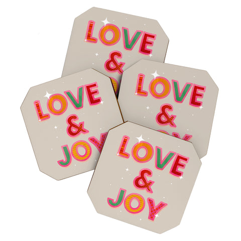 Showmemars LOVE JOY Festive Letters Coaster Set