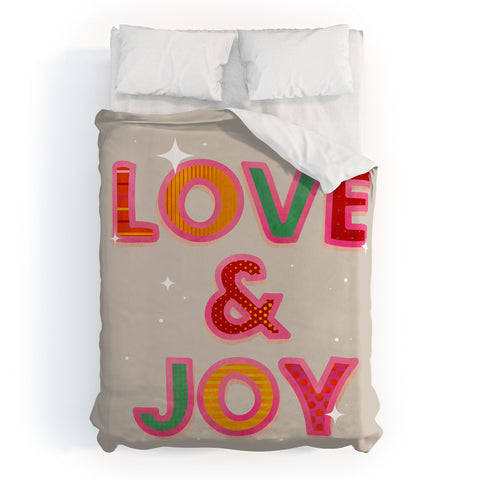 Showmemars LOVE JOY Festive Letters Duvet Cover