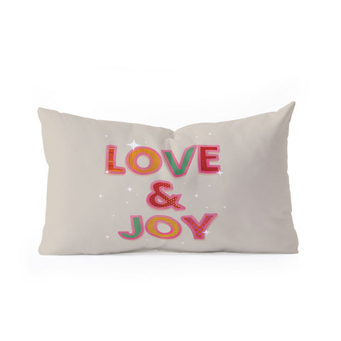 Showmemars LOVE JOY Festive Letters Oblong Throw Pillow